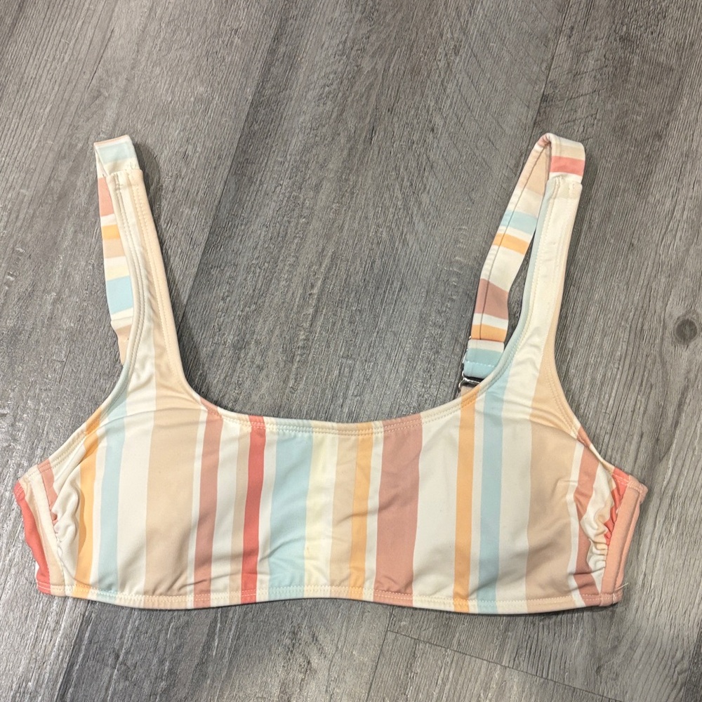 Xhilaration Striped Scoop Bikini Top